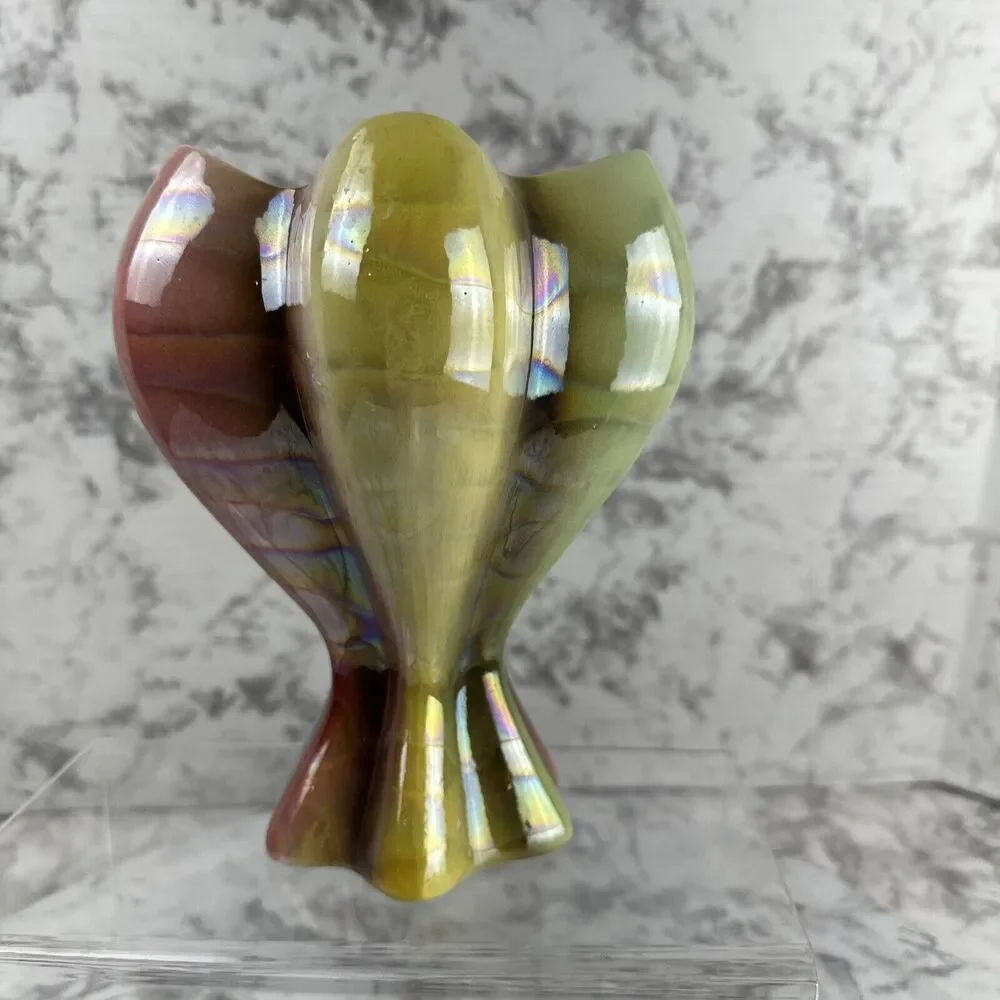 Vintage MCM 50s Sicas Sesto Fiorentino Rainbow‎ Iridescent Glaze Balloon Vase